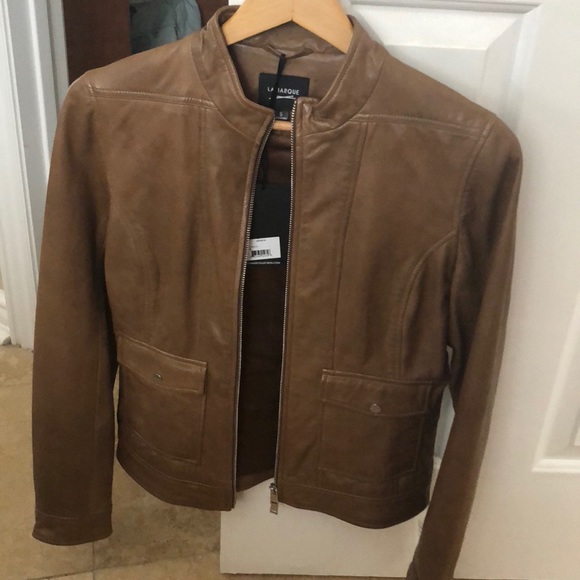 Lamarque Patch Pocket Leather Biker Jacket size S - Picture 6 of 8